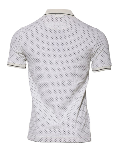Polo Dolce & Gabbana à pois en coton blanc – TSH87720