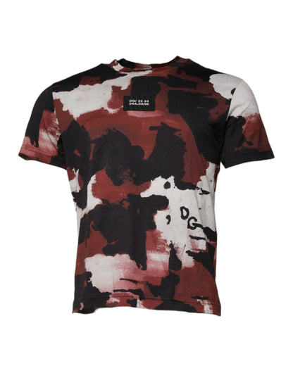 Dolce & Gabbana Multicolor Camouflage Crew Neck T-shirt by Dolce & Gabbana