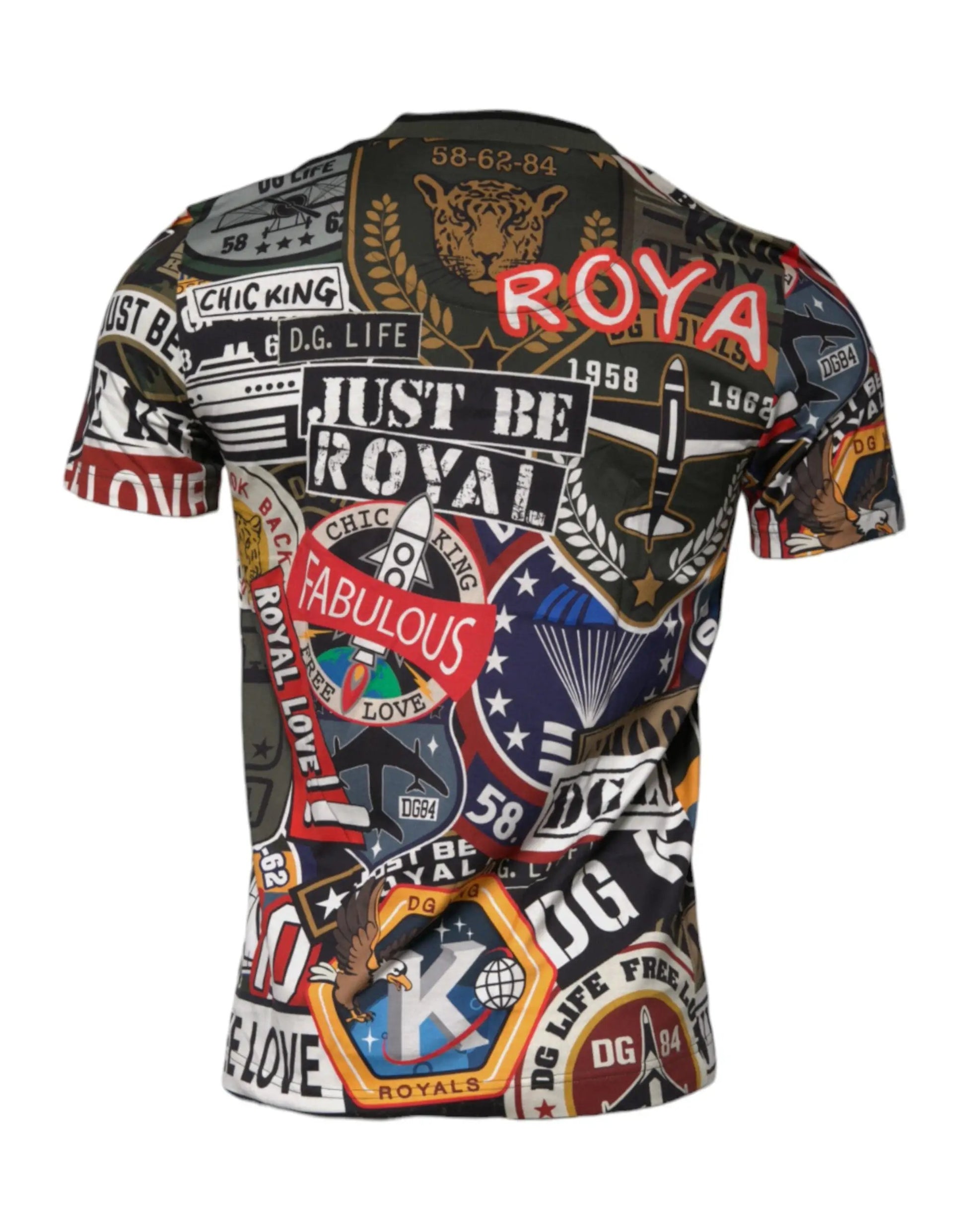 Dolce & Gabbana Multicolor Graphic Print Cotton Crew Neck T-shirt by Dolce & Gabbana