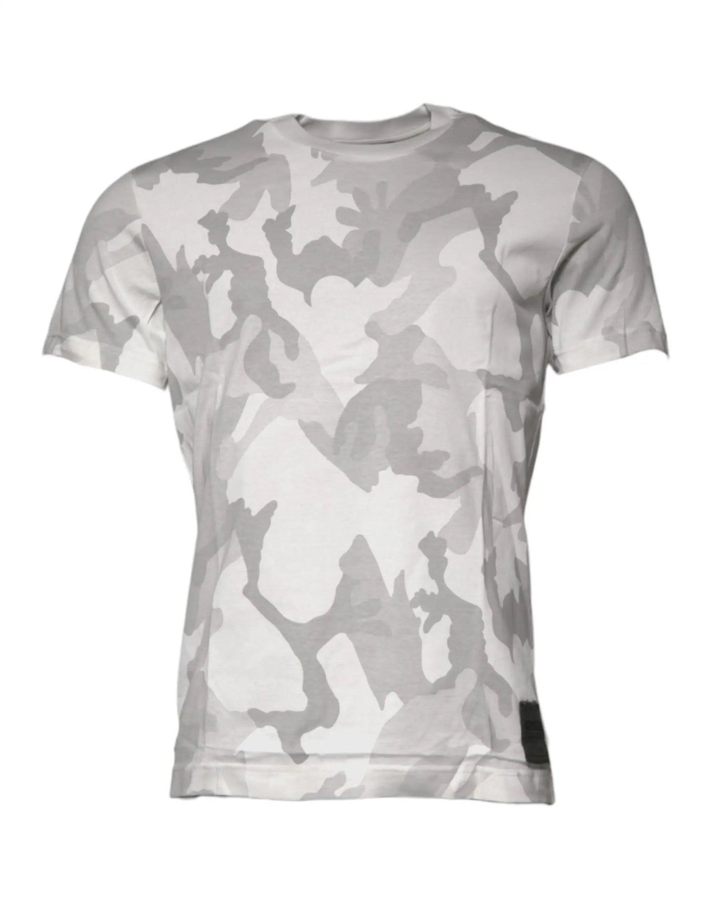 Dolce & Gabbana White Gray Camouflage Cotton Crew Neck T-shirt by Dolce & Gabbana