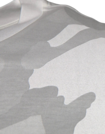 Dolce & Gabbana White Gray Camouflage Cotton Crew Neck T-shirt by Dolce & Gabbana