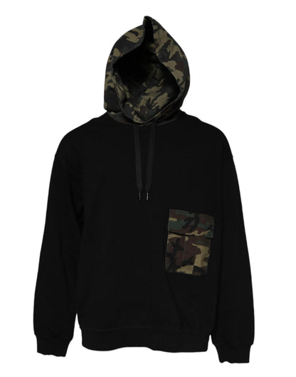 Dolce & Gabbana Black Camouflage Hooded Sweatshirt Sweater by Dolce & Gabbana