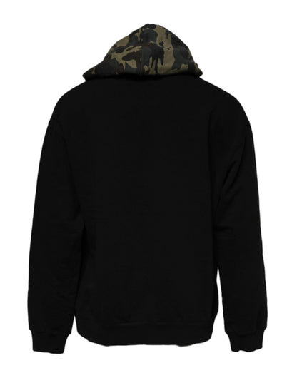 Dolce & Gabbana Black Camouflage Hooded Sweatshirt Sweater by Dolce & Gabbana