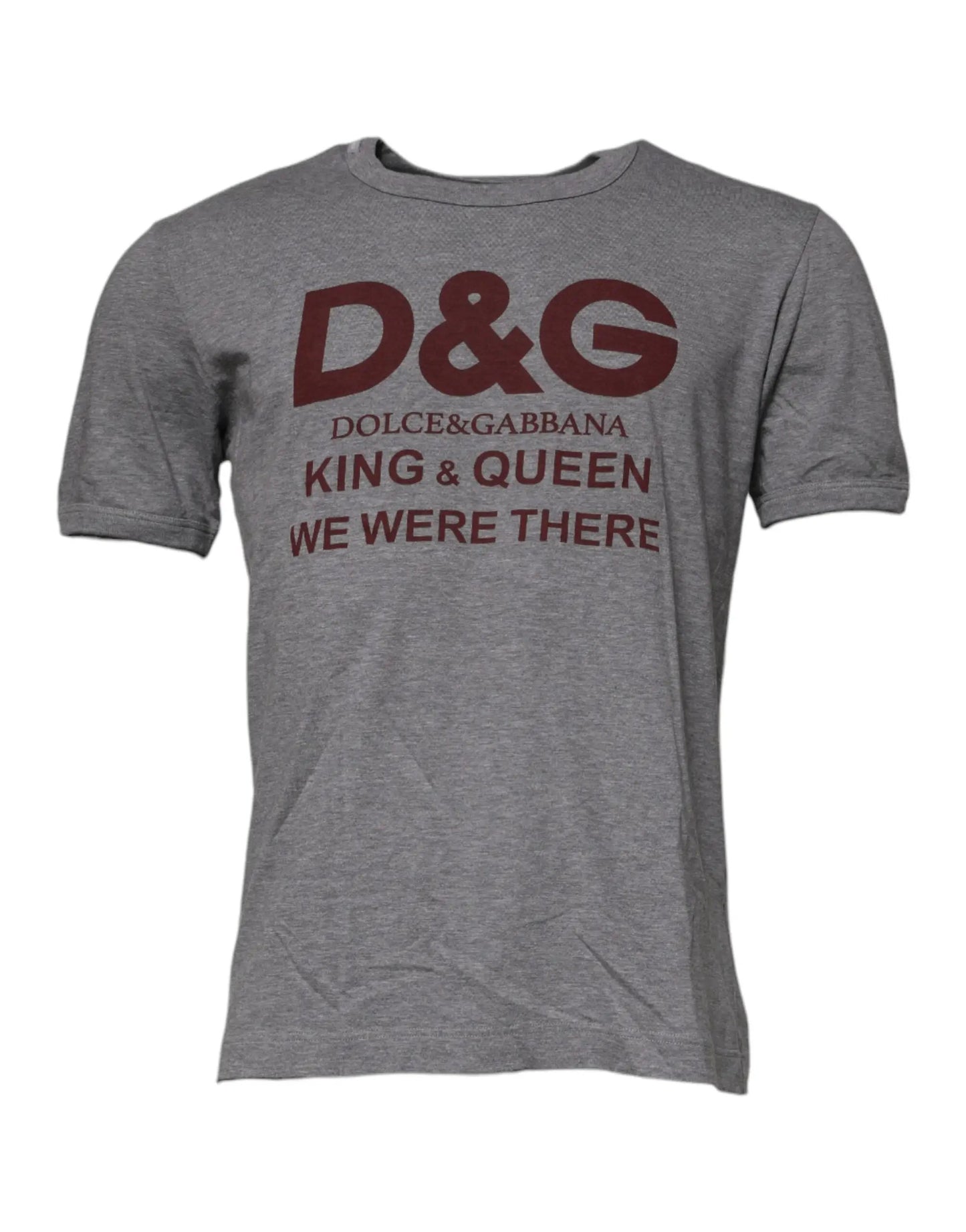 Dolce & Gabbana Gray Logo Print Cotton Crew Neck Men T-shirt by Dolce & Gabbana