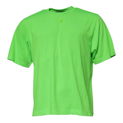Dolce & Gabbana Green Logo Polyester Crew Neck T-shirt by Dolce & Gabbana