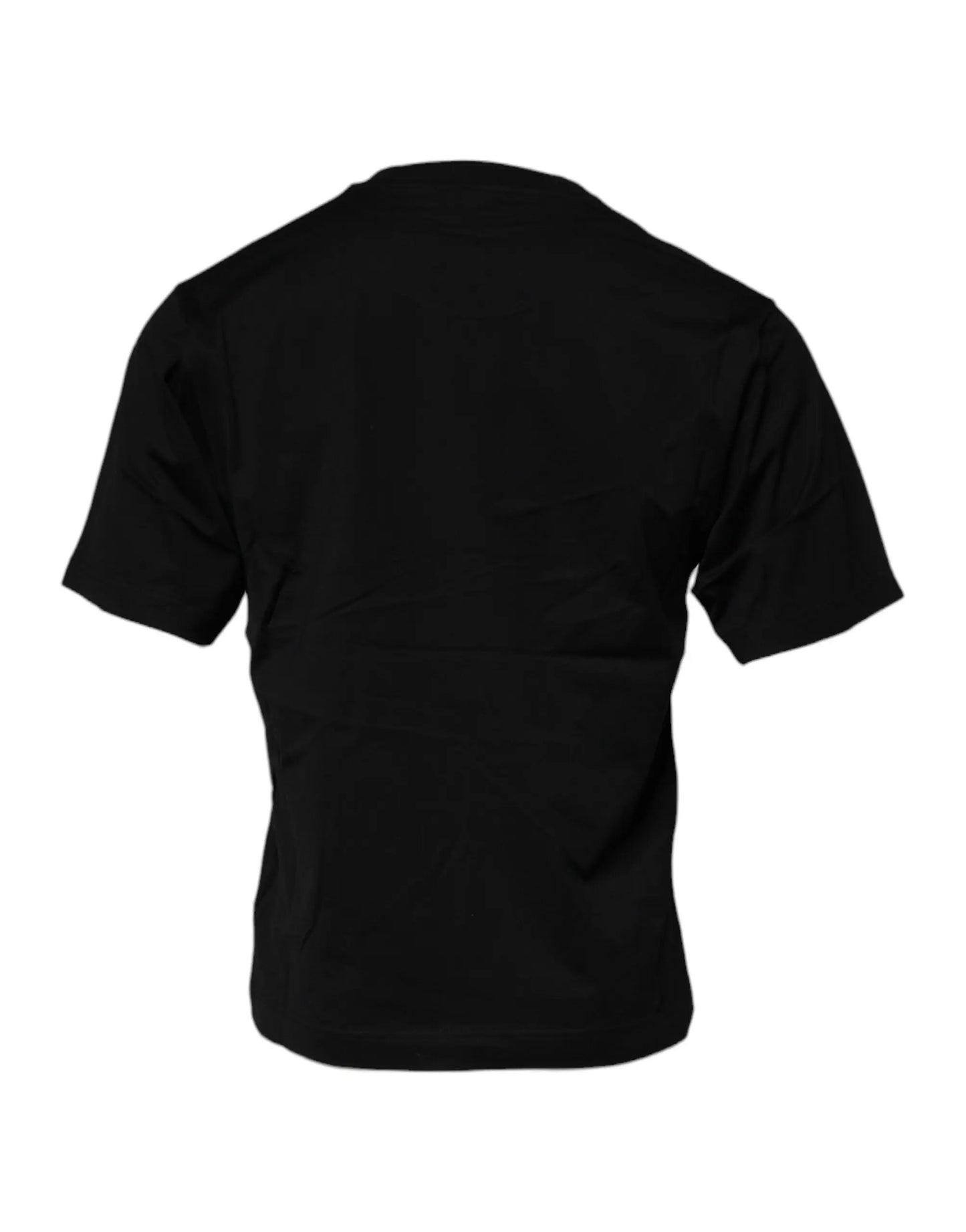 Dolce & Gabbana Black Logo Patch Cotton Crew Neck T-shirt by Dolce & Gabbana