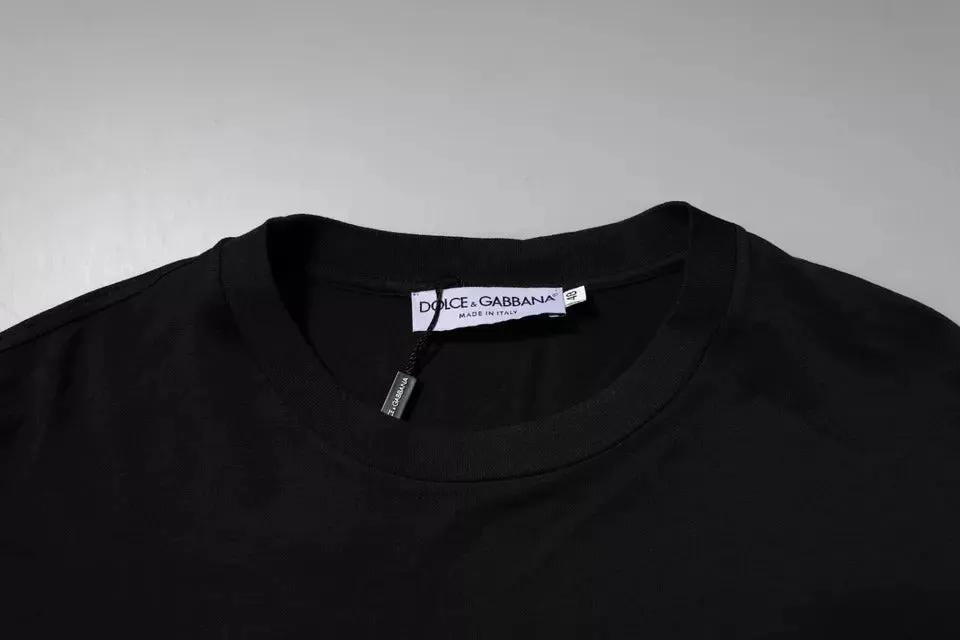Dolce & Gabbana Black DG Logo Cotton Crew Neck T-shirt by Dolce & Gabbana