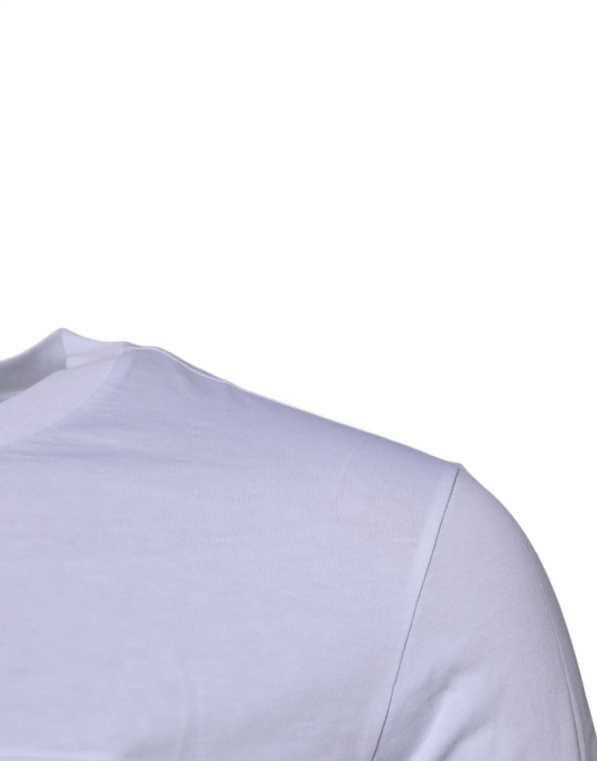 Dolce & Gabbana White Logo Plaque Cotton Crew Neck T-shirt by Dolce & Gabbana