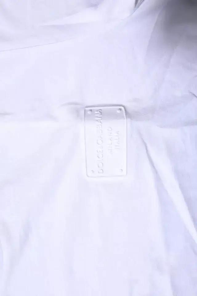 Dolce & Gabbana White Logo Plaque Cotton Crew Neck T-shirt by Dolce & Gabbana