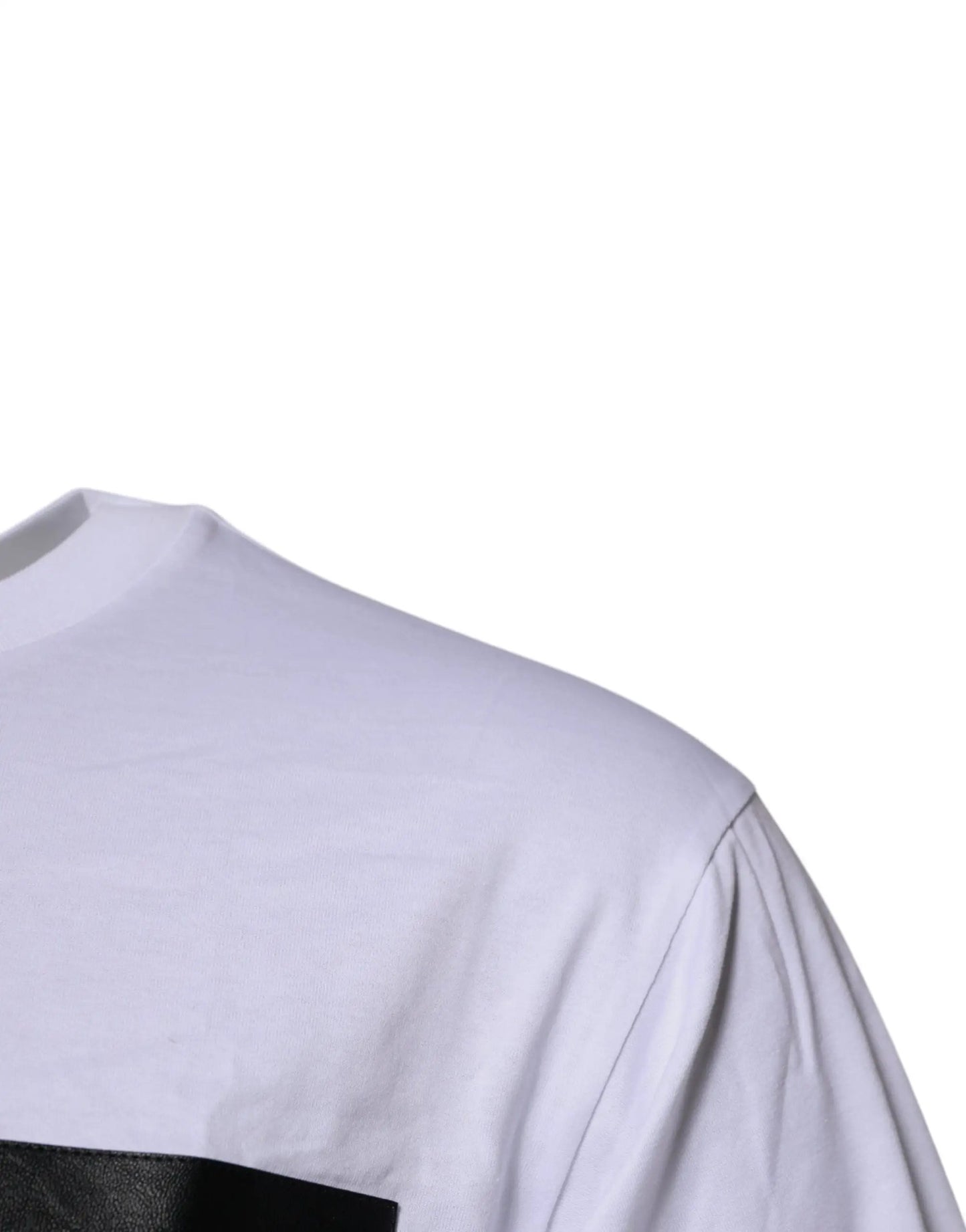 Dolce & Gabbana White Logo Patch Cotton Crew Neck T-shirt by Dolce & Gabbana