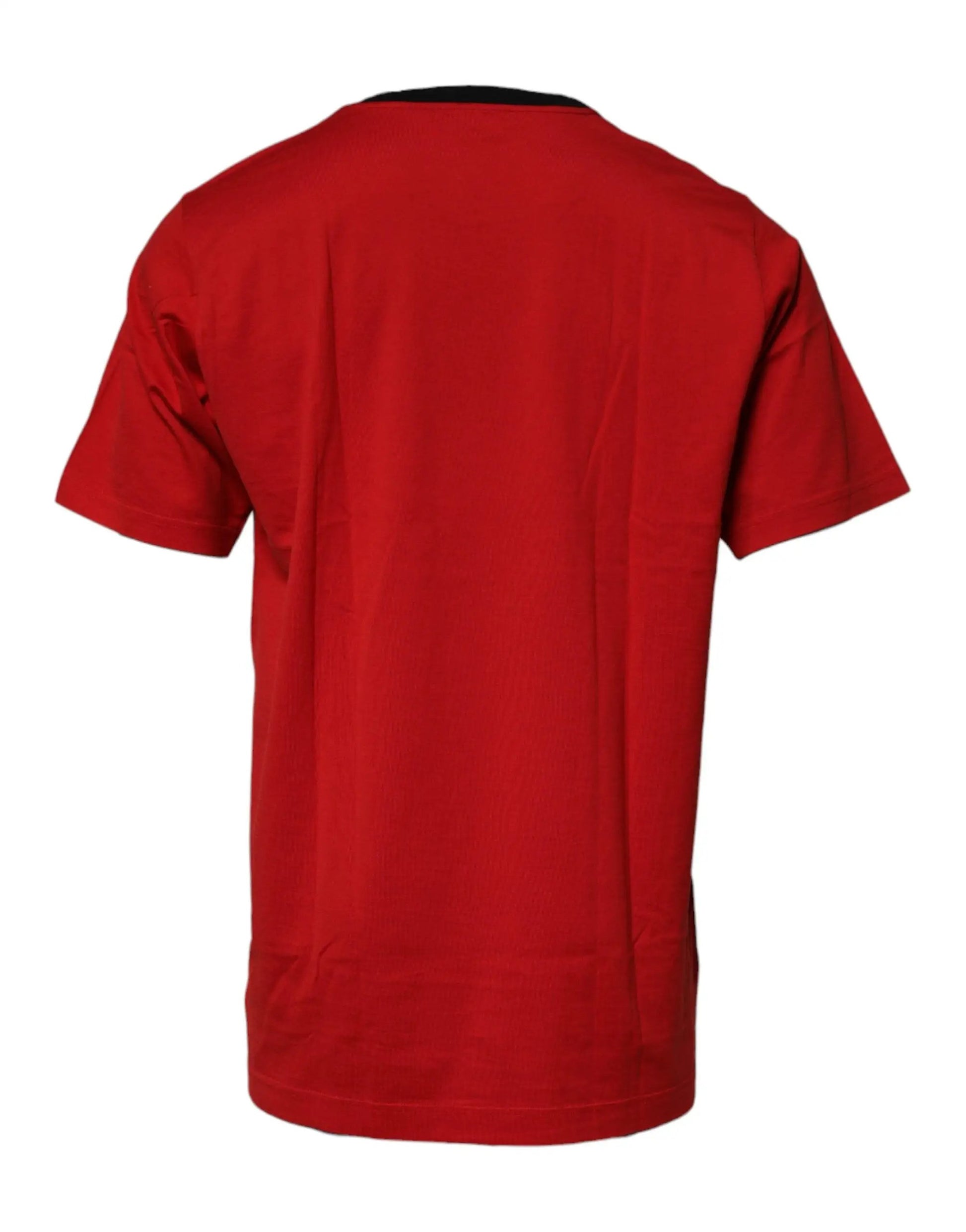 Dolce & Gabbana Red Logo Crown Cotton Crew Neck T-shirt by Dolce & Gabbana