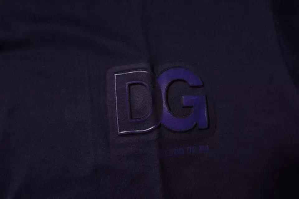 Dolce & Gabbana Navy Blue DG Logo Cotton Crew Neck T-shirt by Dolce & Gabbana