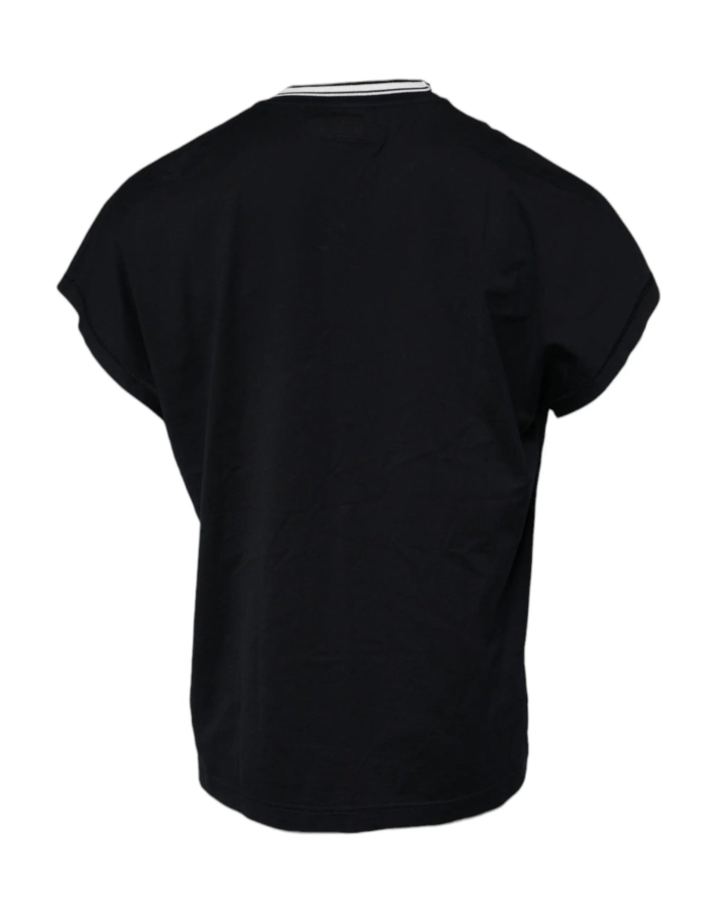 Dolce & Gabbana Dark Blue Logo Crown Cotton Crew Neck T-shirt by Dolce & Gabbana
