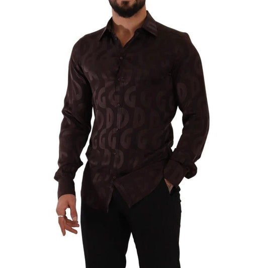 Dolce & Gabbana Bordeaux Silk Dress Shirt by Dolce & Gabbana