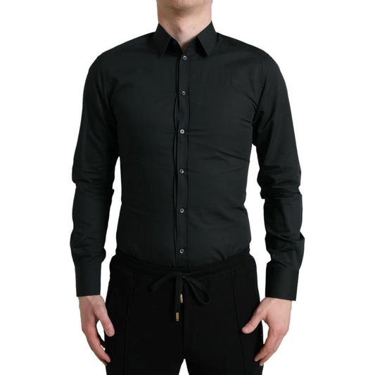 Dolce & Gabbana Black Cotton Dress Shirt by Dolce & Gabbana