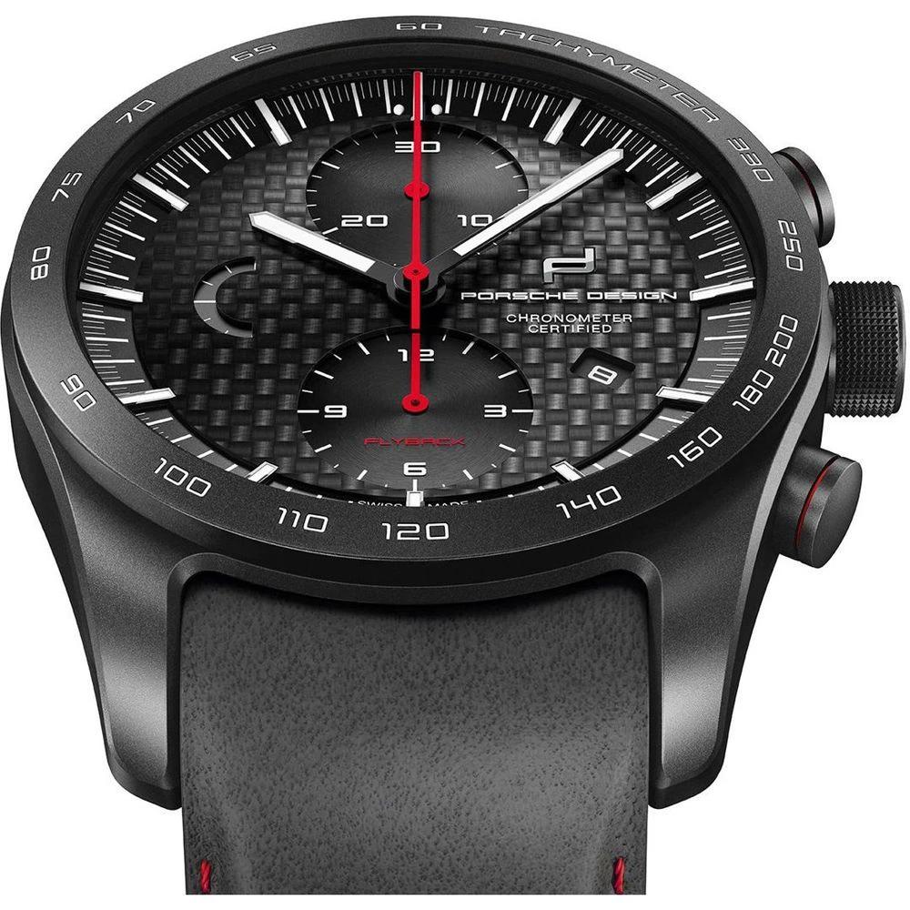 Porsche Design Black Leather Sport Watch by Porsche Design