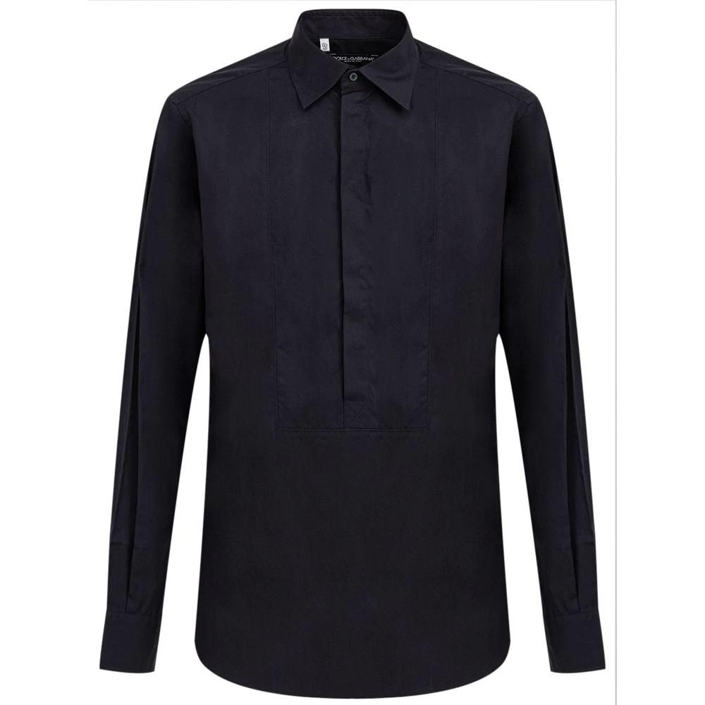 Dolce & Gabbana Navy Blue Cotton Dress Shirt by Dolce & Gabbana