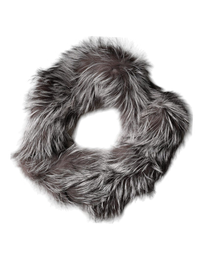 Col Dolce & Gabbana femme en fourrure de renard argenté gris – MS7118
