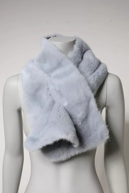 Col Dolce & Gabbana femme en fourrure de vison bleu poudré – MS7120