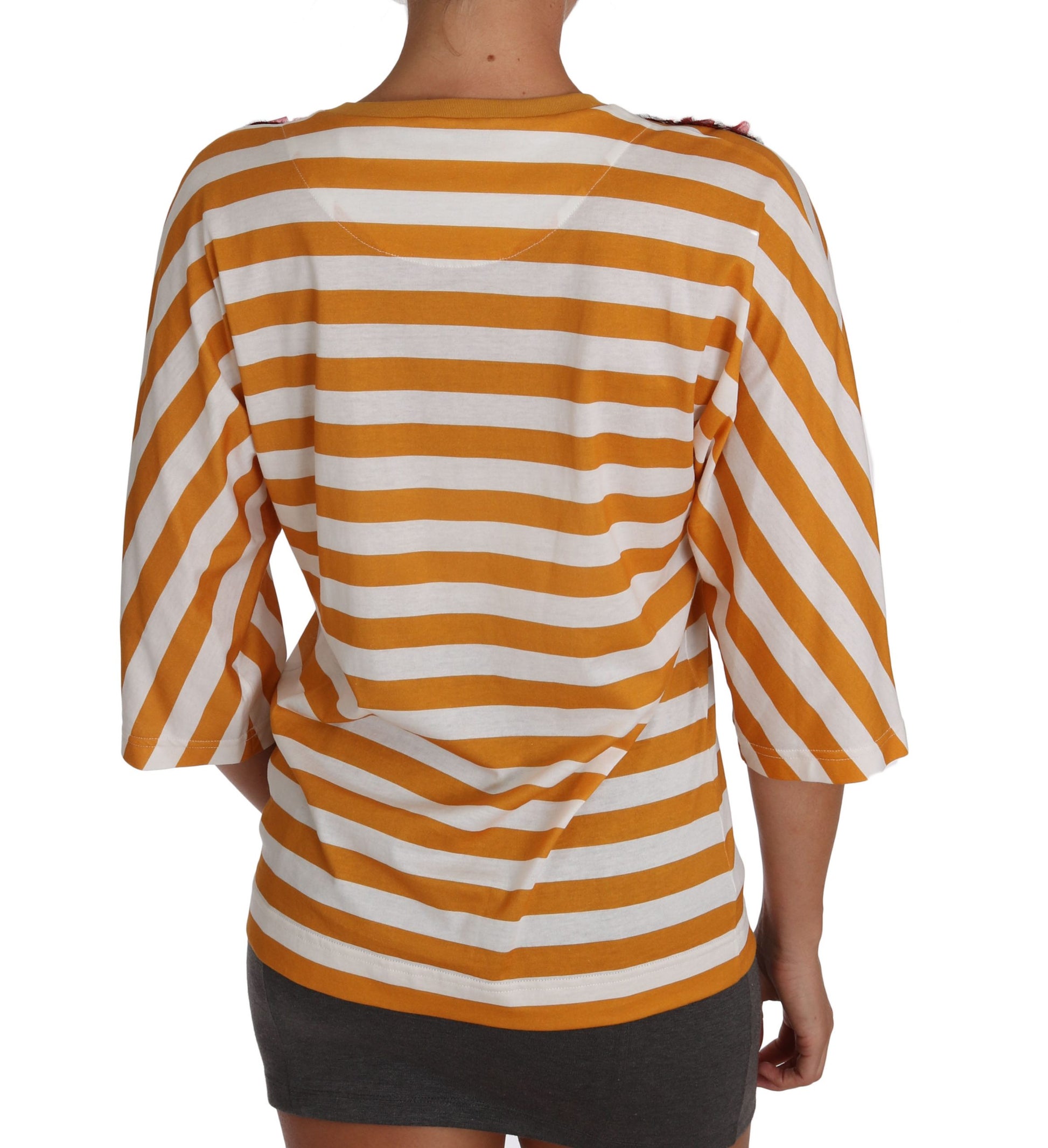 Dolce & Gabbana White Orange FIRENZE Top T-shirt by Dolce & Gabbana
