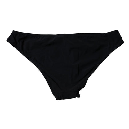 Dolce & Gabbana Black Nylon Stretch Mid Waist Panty Underwear