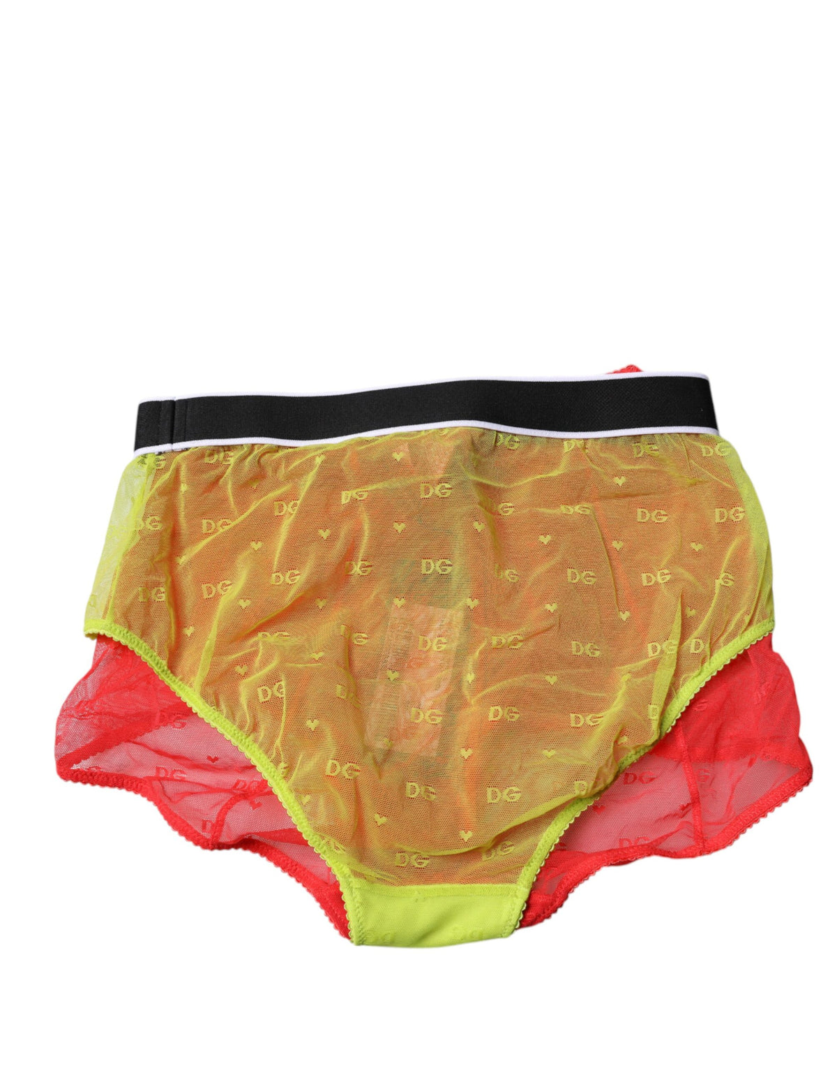 Culotte taille mi-haute Dolce & Gabbana en tulle de nylon rouge et jaune – BIK1960#