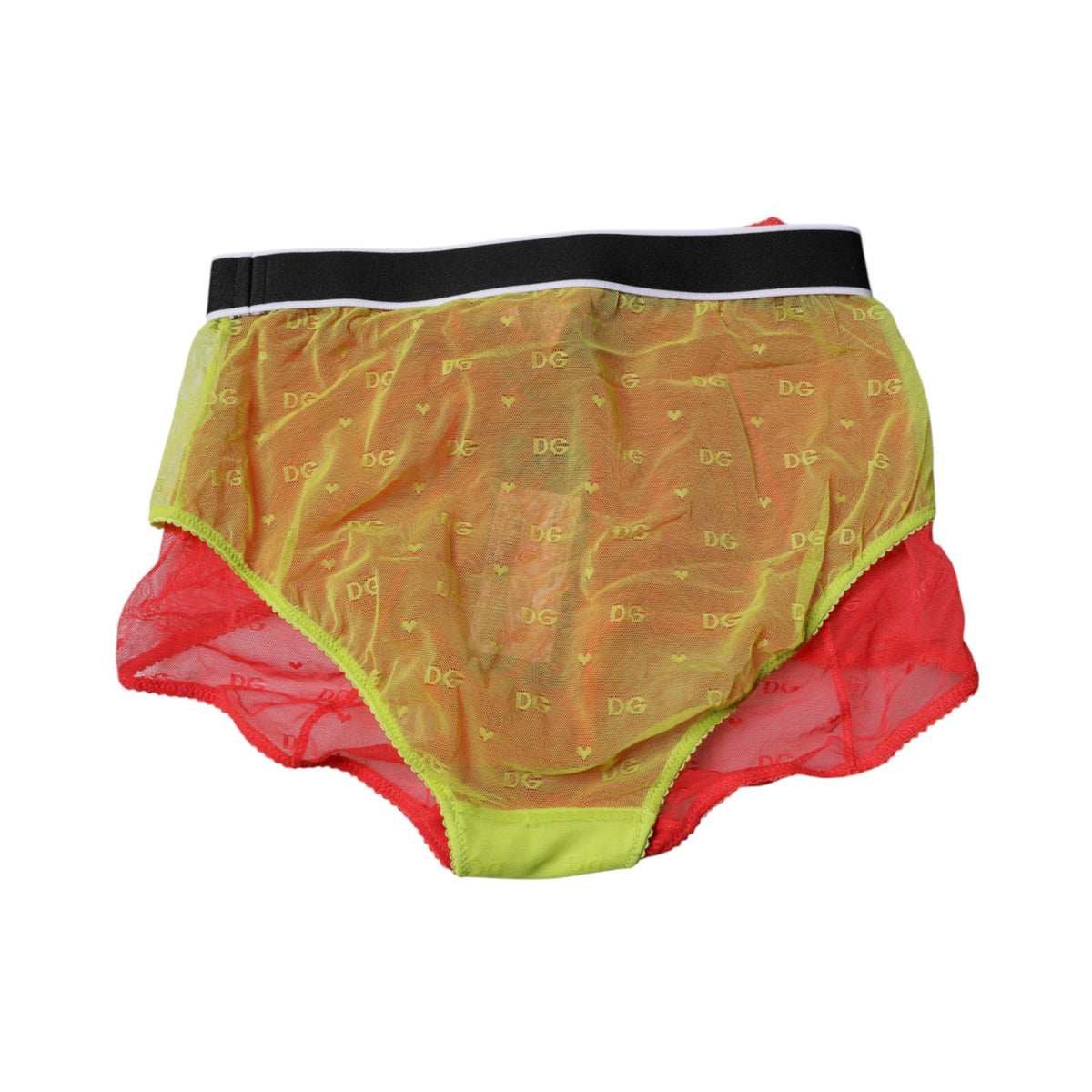 Culotte taille mi-haute Dolce & Gabbana en tulle de nylon rouge et jaune – BIK1960#
