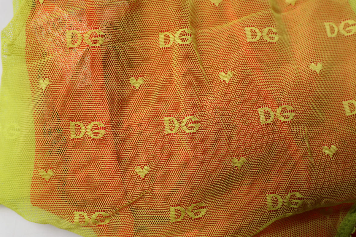 Culotte taille mi-haute Dolce & Gabbana en tulle de nylon rouge et jaune – BIK1960#