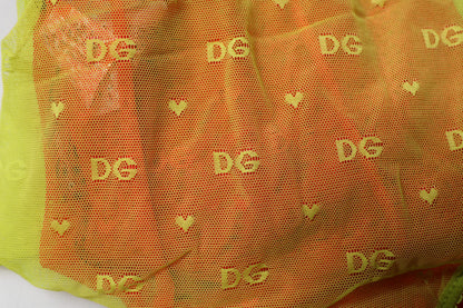 Culotte taille mi-haute Dolce & Gabbana en tulle de nylon rouge et jaune – BIK1960#