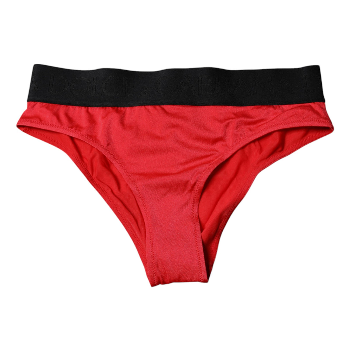 Culotte taille mi-haute Dolce & Gabbana en nylon stretch rouge – BIK1993#