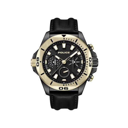 Police Black Artificial Leather Dress Watch