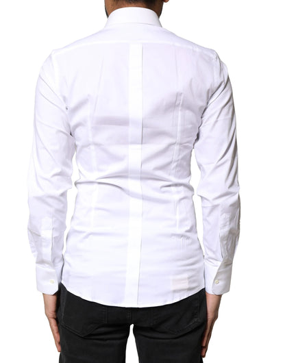 Dolce & Gabbana White GOLD Cotton Long Sleeves Dress Shirt by Dolce & Gabbana