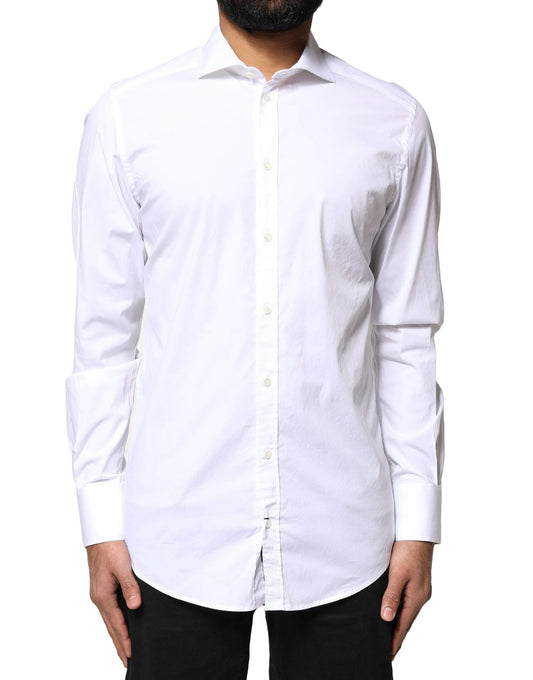 Dolce & Gabbana White GOLD Cotton Long Sleeves Dress Shirt by Dolce & Gabbana