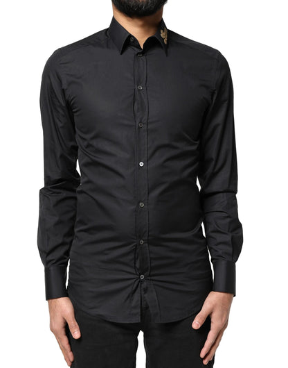 Dolce & Gabbana Black Love Embroidery GOLD Formal Dress Shirt by Dolce & Gabbana