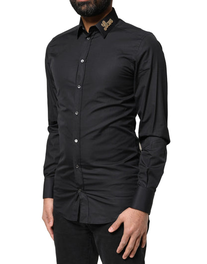 Dolce & Gabbana Black Love Embroidery GOLD Formal Dress Shirt by Dolce & Gabbana