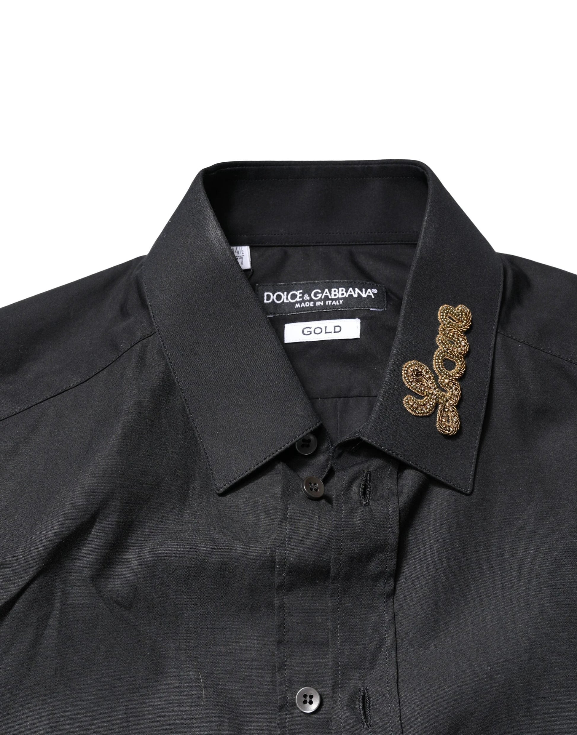 Dolce & Gabbana Black Love Embroidery GOLD Formal Dress Shirt by Dolce & Gabbana