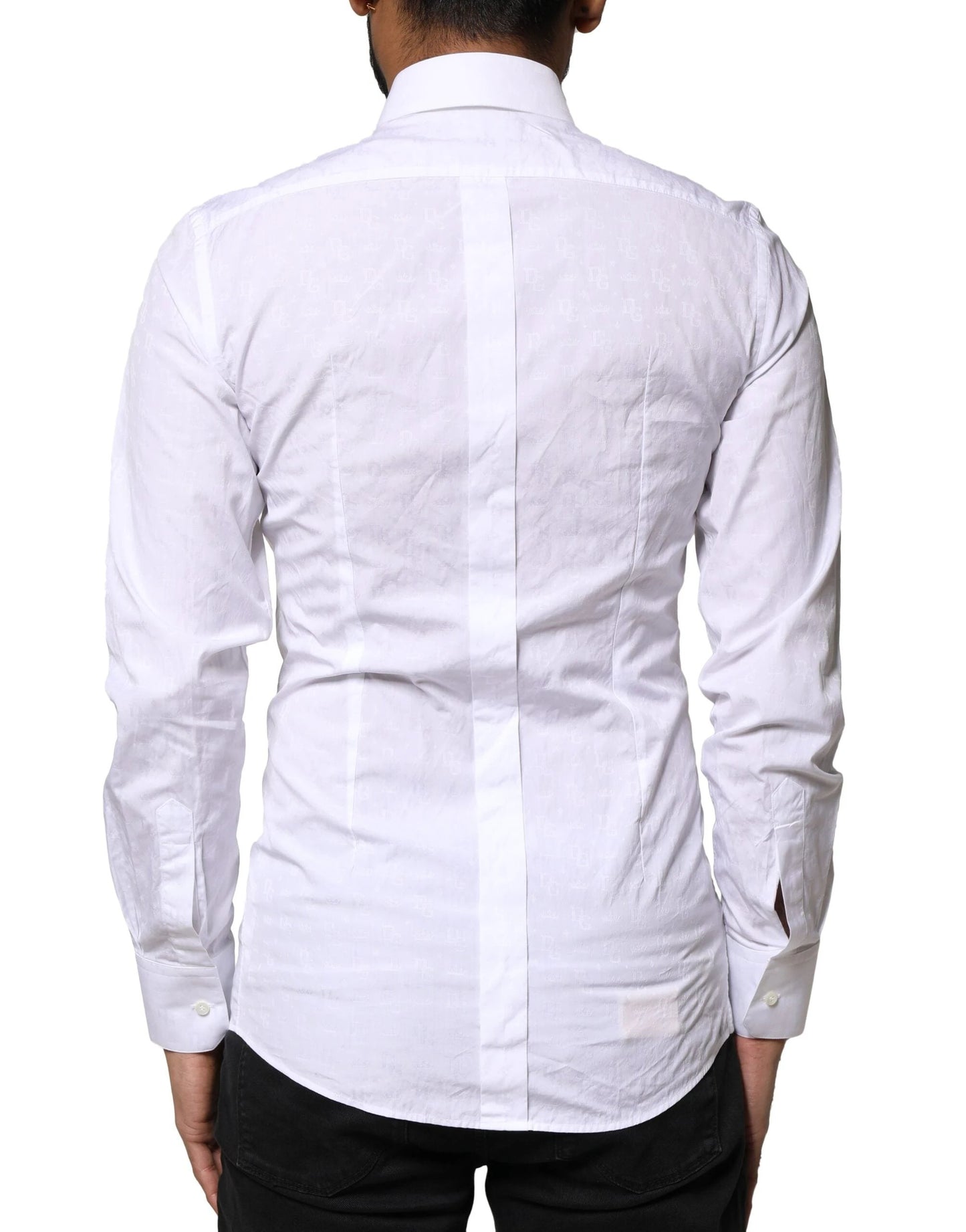 Dolce & Gabbana White GOLD Cotton Long Sleeves Dress Shirt by Dolce & Gabbana