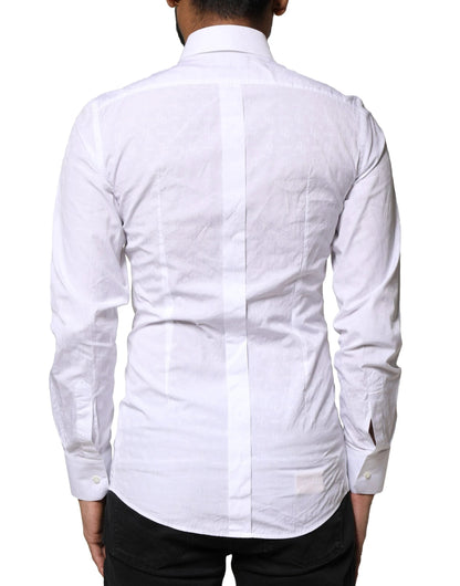 Dolce & Gabbana White GOLD Cotton Long Sleeves Dress Shirt by Dolce & Gabbana