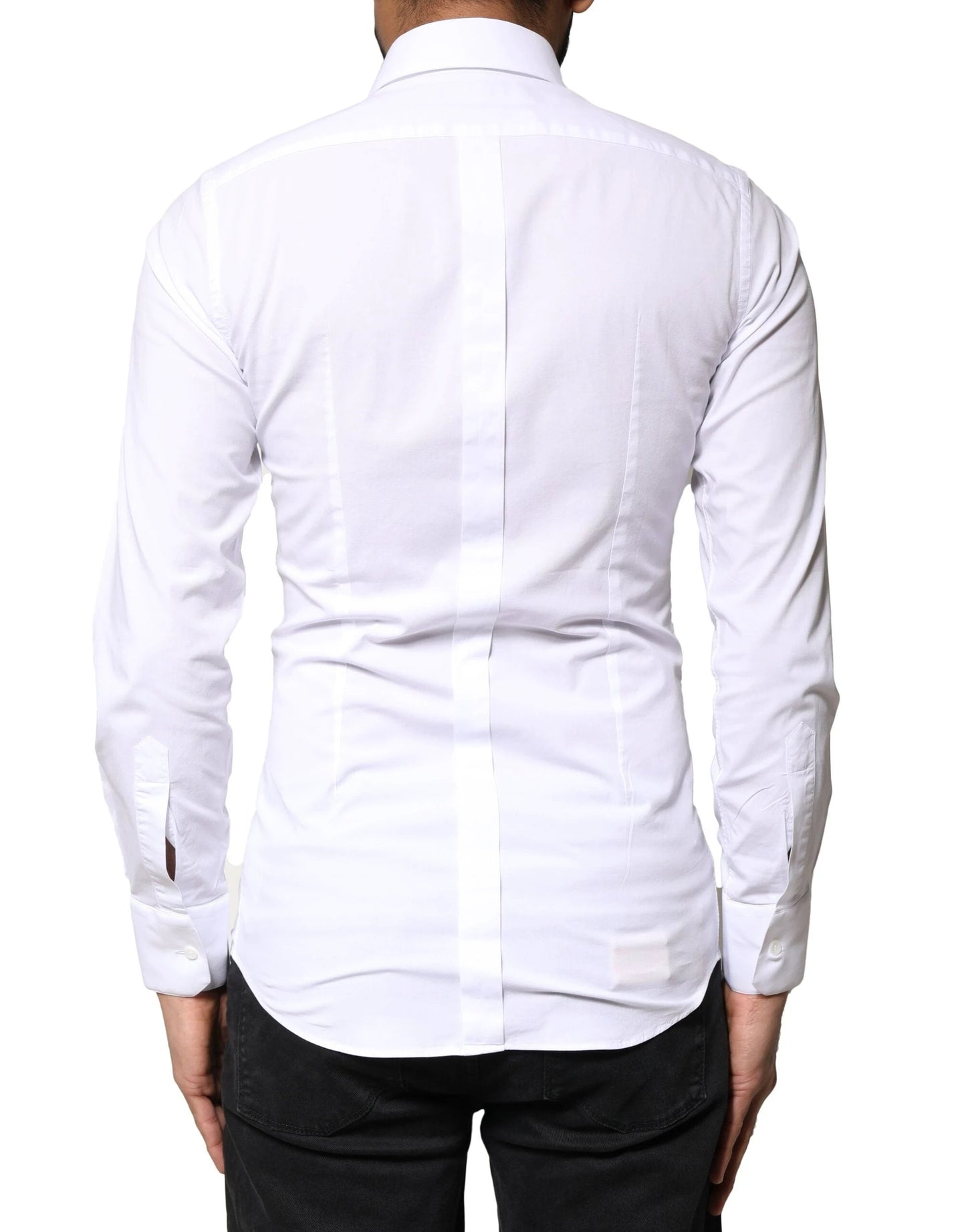 Dolce & Gabbana White GOLD Cotton Long Sleeves Dress Shirt by Dolce & Gabbana