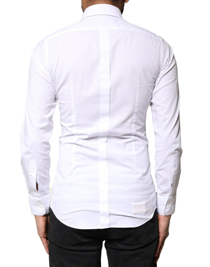 Dolce & Gabbana White GOLD Cotton Long Sleeves Dress Shirt by Dolce & Gabbana