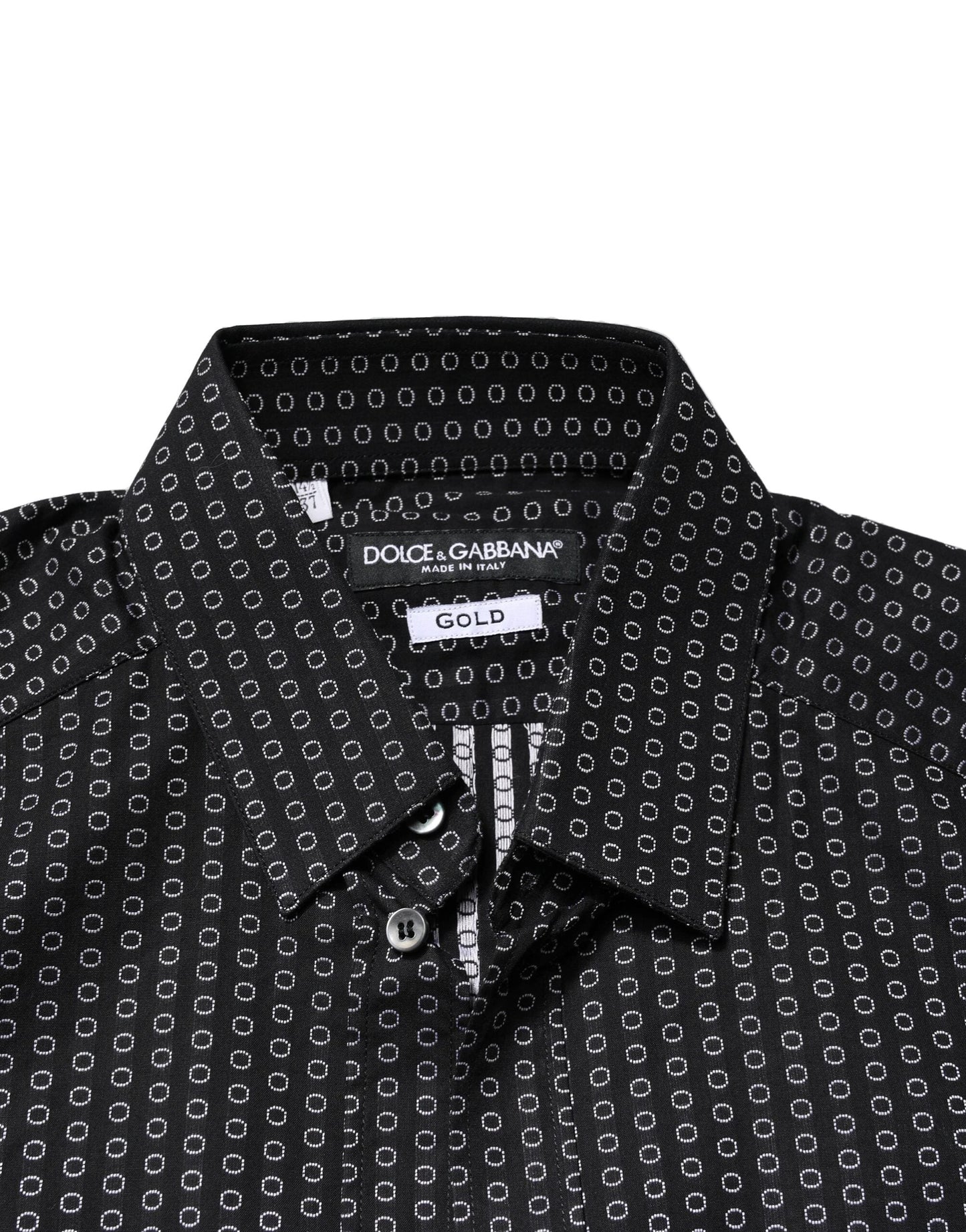 Dolce & Gabbana Black GOLD Patterned Cotton Men Dress Shirt by Dolce & Gabbana