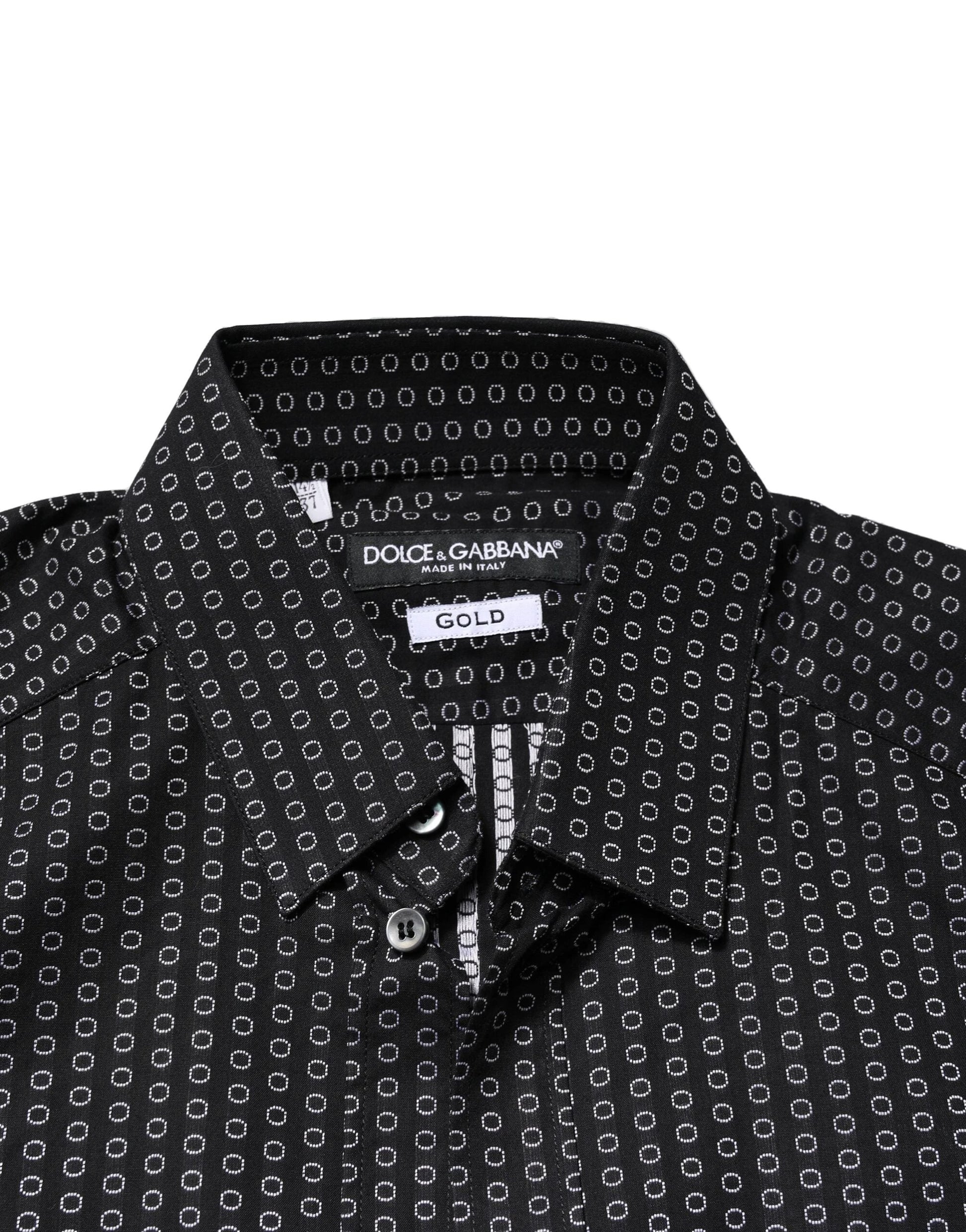Dolce & Gabbana Black GOLD Patterned Cotton Men Dress Shirt by Dolce & Gabbana