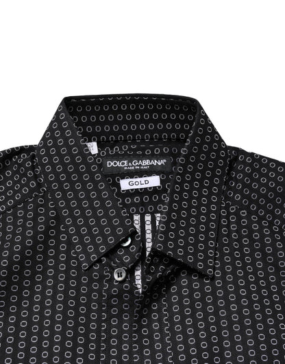Dolce & Gabbana Black GOLD Patterned Cotton Men Dress Shirt by Dolce & Gabbana