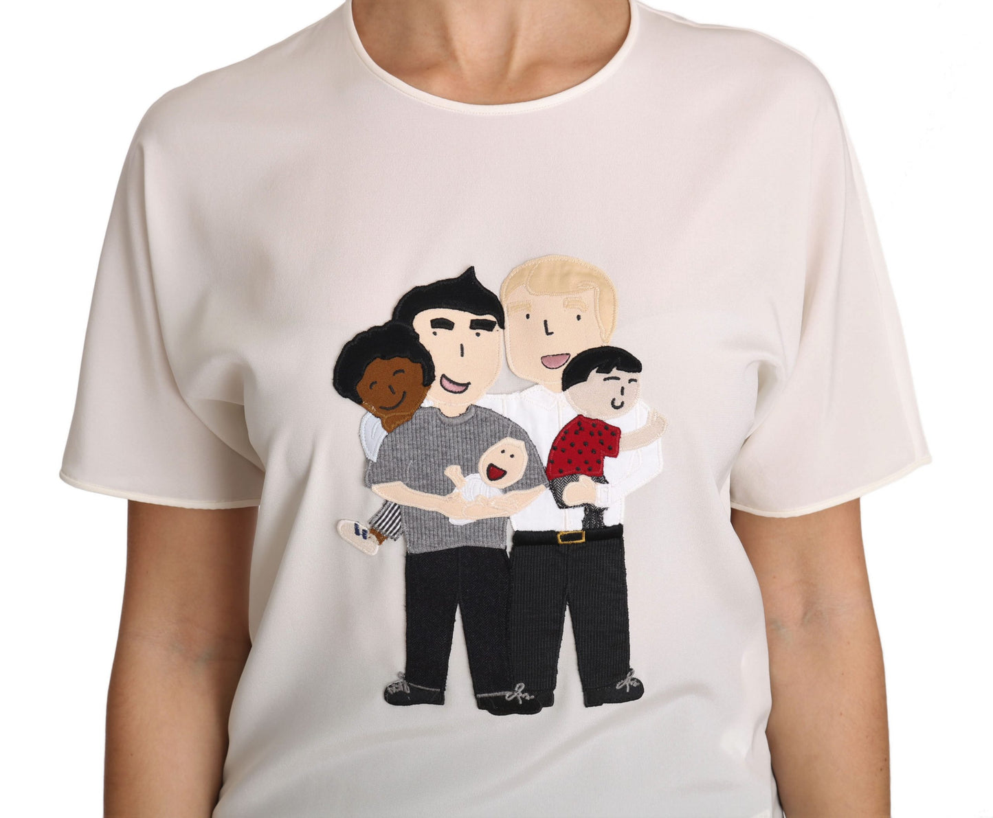 Dolce & Gabbana White Silk Stretch #dgfamily T-shirt by Dolce & Gabbana