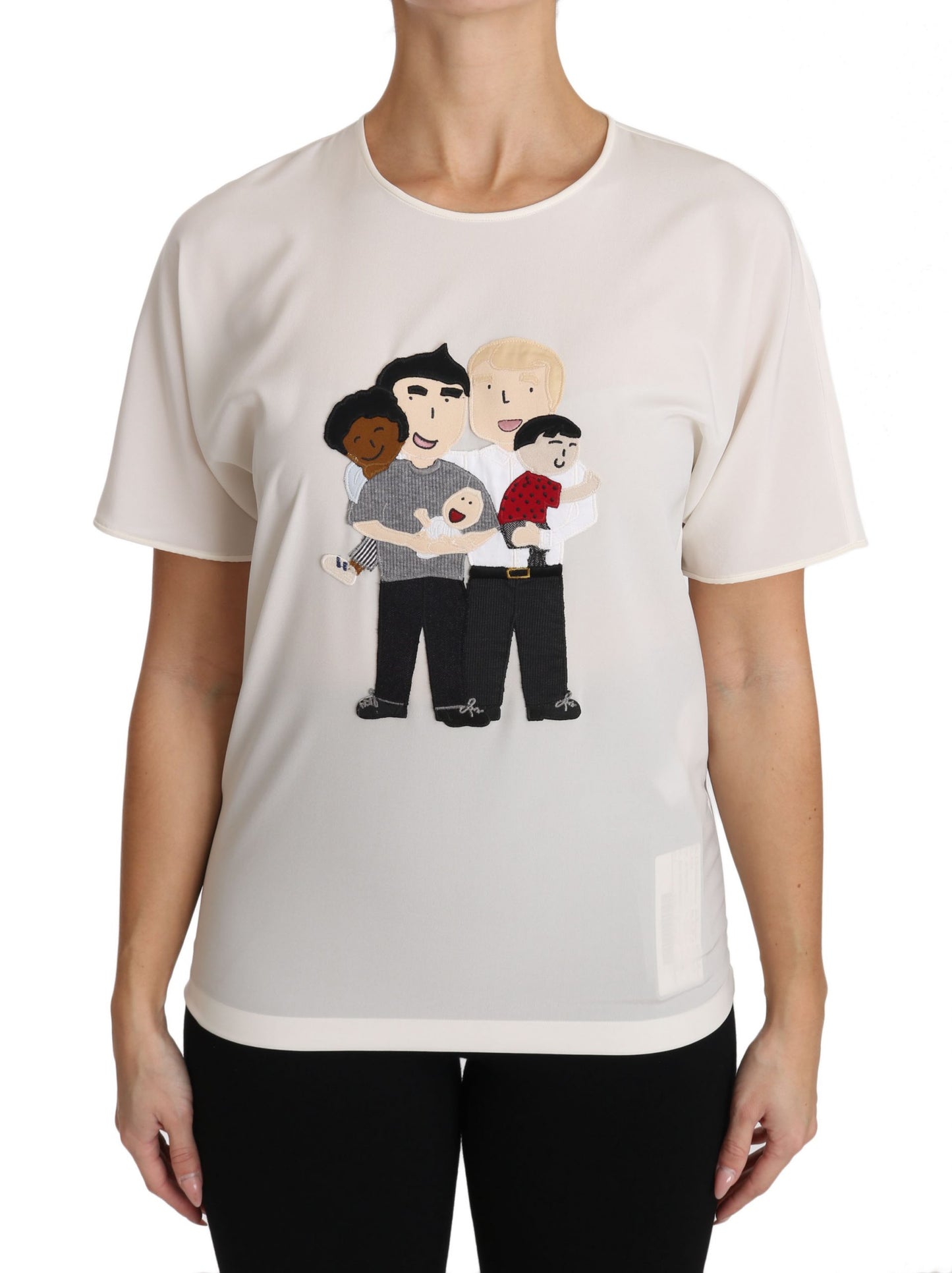 Dolce & Gabbana White Silk Stretch #dgfamily T-shirt by Dolce & Gabbana