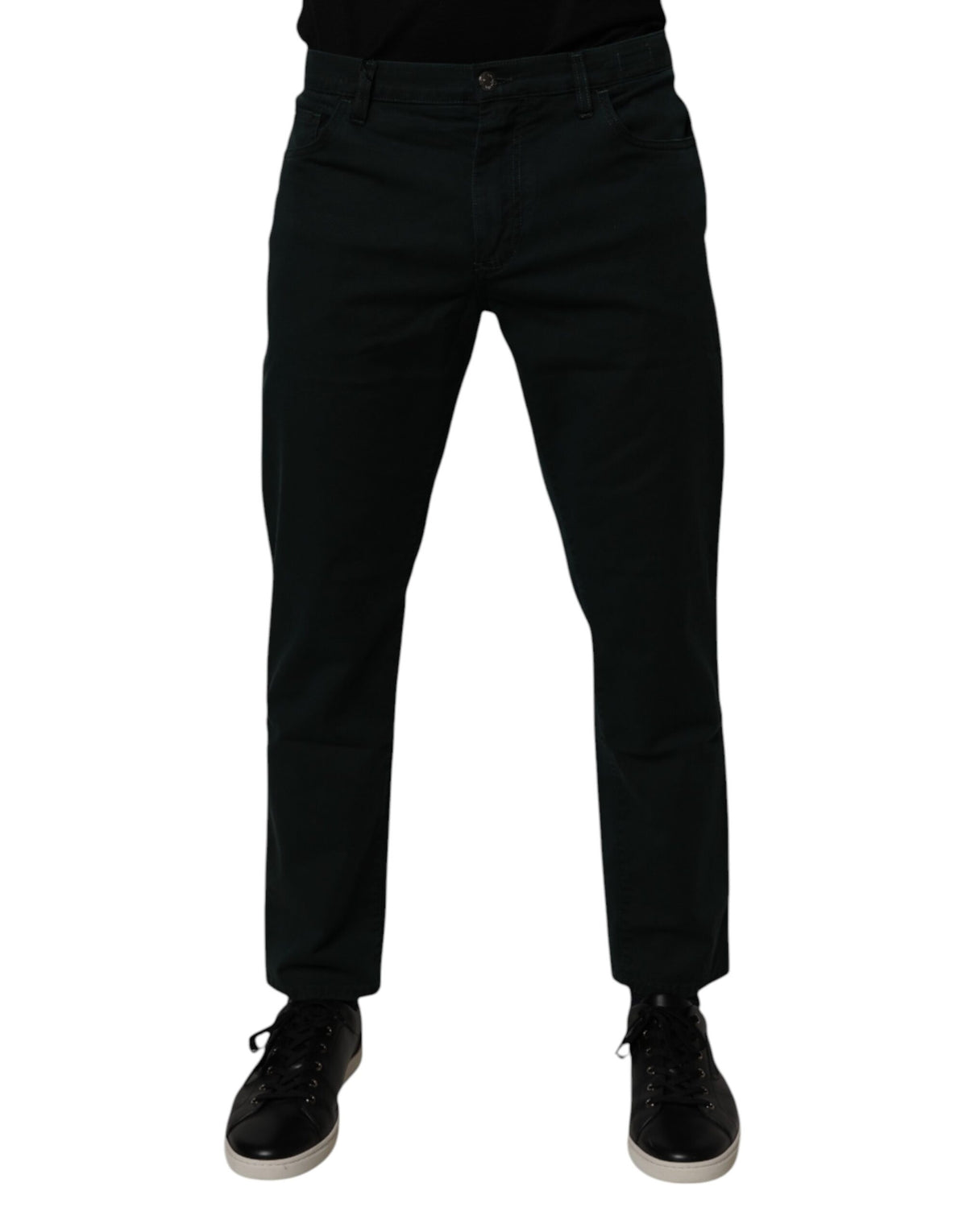 Jean Dolce & Gabbana homme ample en coton vert foncé – PAN75209