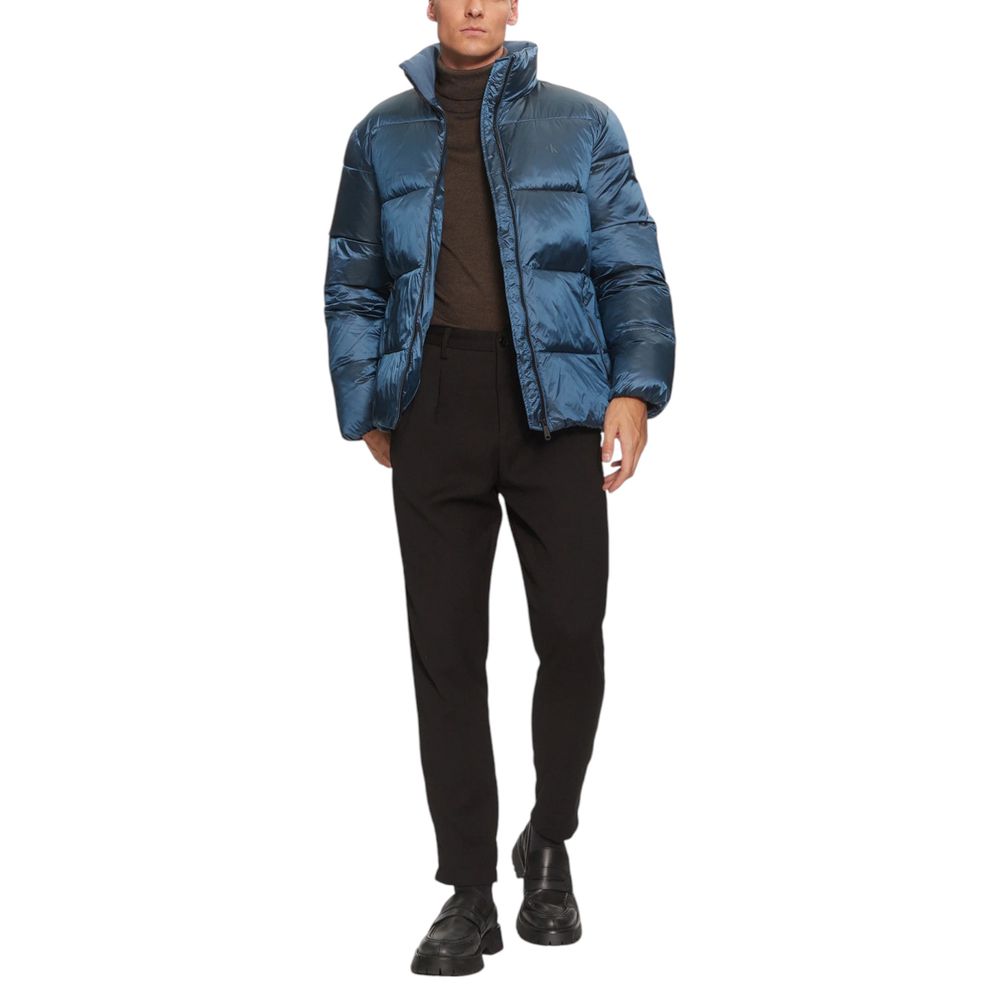 Calvin Klein Jeans Blue Recycled Polyamide Coat by Calvin Klein Jeans