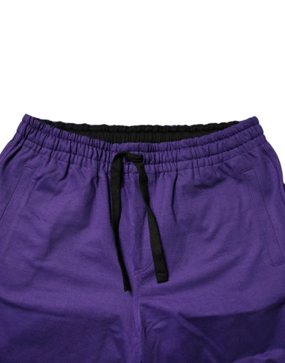 Dolce & Gabbana Purple Cotton Men Bermuda Sweatshorts Shorts by Dolce & Gabbana