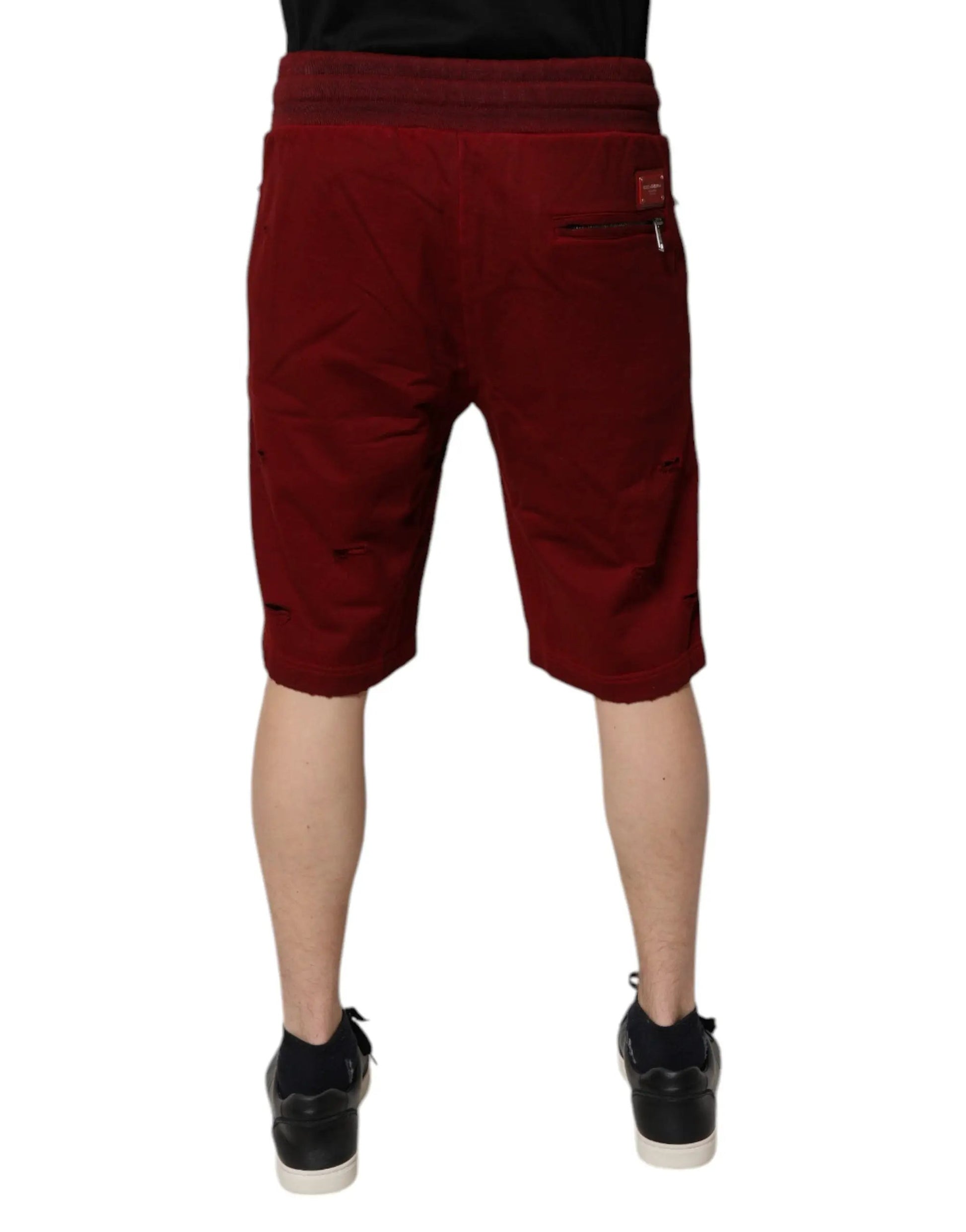 Dolce & Gabbana Bordeaux Cotton Bermuda Men Sweatshorts Shorts by Dolce & Gabbana