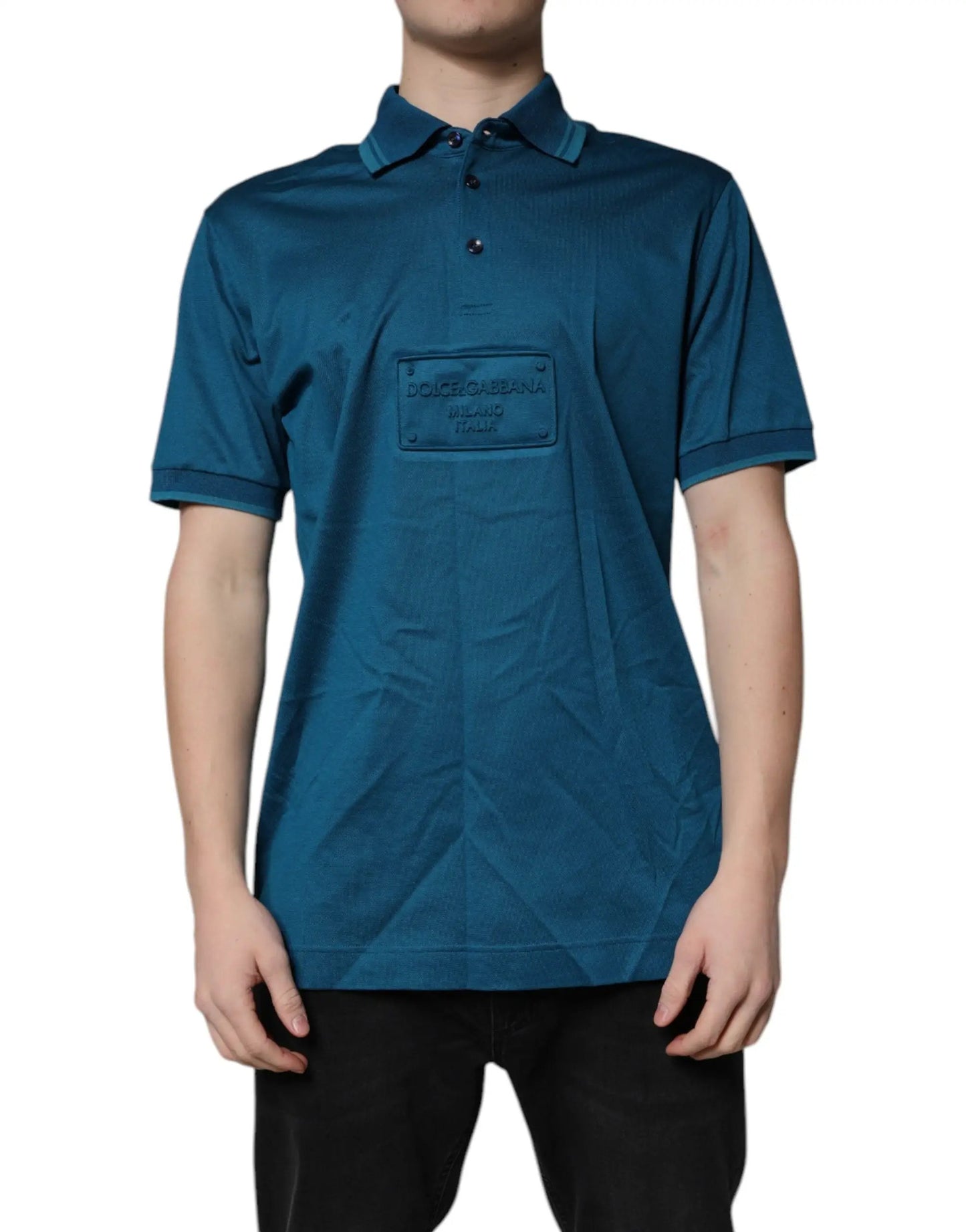 Dolce & Gabbana Blue Logo Cotton Men Polo Shirt T-shirt by Dolce & Gabbana